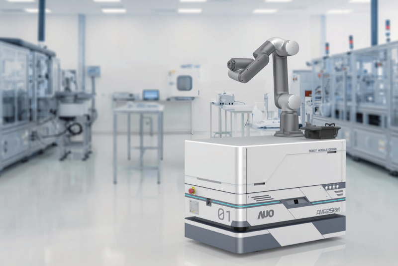 红桃国际整合AI人工智慧、IoT物聯網與Cloud雲端平台服務，開發模組化AMR 250M自主移動機器人，滿足多元自動化生產需求，在智慧工廠中扮演著串接和搬運的角色